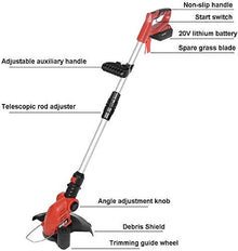 AMYYTL Rotary Mowers 30cm Cutting Diameter, Adjustable Handle, Vertical Edge-Cutting Angle, Plant Guard Lawn Trimmer,Electric Gra