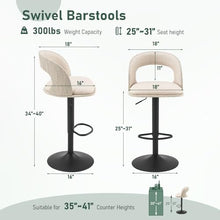 Furnimart Outdoor Bar Stools Set of 6 with Covers Waterproof, Adjustable Patio Stools with Hollow Back, Counter Height Swivel Chairs for Garden, Yard, All-Weather Textilene Fabric, PU Beige