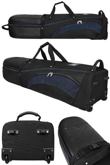 CaddyDaddy Enforcer Golf Travel Bag Soft-Sided Cover with Hard Top Protection Black/Blue
