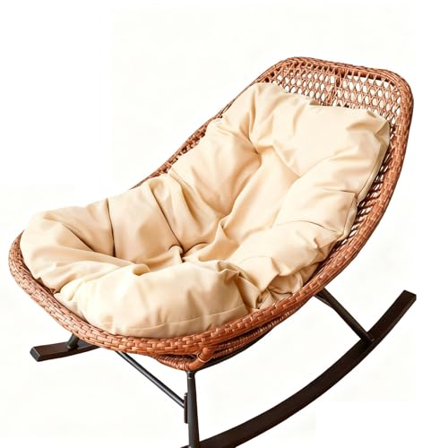 Apk i bc Single Rattan Chair, Eco-Friendly Outdoor Chair,Ergonomically Designed, Suitable for Balconies. Includes 1 seat Cushion.(Light,106 * 64 * 94)