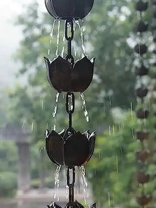 HCZKIUJ Rain Chains Rain Chains Gutter Adapter, Hanging Rain Catcher System for Garden Downspout, Roof Yard House Patio Rain Chimes, Rain Bells Outdoor Decor (5M/16.5FT)