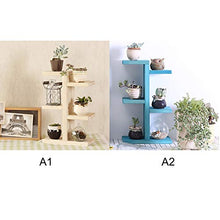 SIDUFHAOPKLL 4-layer Plant Stand Succulent Rack Wooden Shelf Indoor Coffee Bar Flower Pot for Patios Porches Office Decor(E)