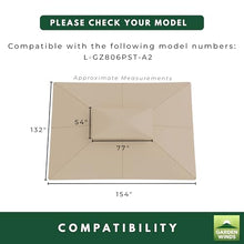 Garden Winds Reinforced RipLock 350 Replacement Canopy Top and Netting Set Compatible with Revella 10’ x 12’ Gazebo Model L-GZ806PST-A2 - Beige