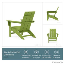 POLYWOOD Modern Adirondack Chair – All-Weather Outdoor Lawn Adirondack Chairs – HDPE, Fade-Resistant & Durable Outdoor Furniture – For Patio, Deck & Fire Pit Chairs – Lime