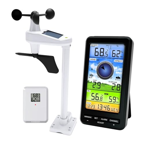Anemometer Weather Station Indoor/Outdoor Digital Thermometer with Sensor with Direction