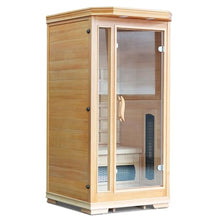 TOREAD Infrared Saunas for Home 1-2 Person Hemlock Wooden Outdoor Sauna Spa Beige