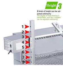 INTBUYING Charcoal Grill Barbecue Portable BBQ Grill Stainless Steel Automatic Outdoor Smoker Barbecue for Garden Patio Outdoor Cooking Party Bonus 110V
