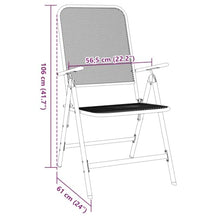 HKLGBVCR Folding Patio Chairs 4 Pcs, Iron Frame Outdoor Chairs with 7-Position Reclining Backrest, Expanded Metal Mesh Anthracite, Foldable Seating for Outdoor Space