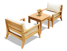 TeakStation Noida 6 Piece Teak Lounge Sofa Set - 3 Seater Sofa, 2 Lounge Chairs, 1 Ottoman, 1 Square Coffee Table and 1 End Table - Furniture only #TSSSNO