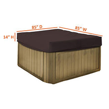Hot Tub Cover/Spa Cover 18 Oz Waterproof - 100% Weather Resistant Outdoor Square Spa Cover with Elastic for Snug Fit (14" H x 85" W x 85" D, Coffee)