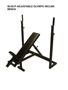 Ader Sporting Goods Institutional Olympic Incline Bench & 300 Lb Olympic Set Black Chrome
