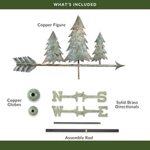 Good Directions Patina Copper Pine Trees Weathervane – Decorative Rooftop Accent for Barns, Homes, Sheds, and Cupolas – Durable & Handcrafted