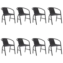 ZQQLVOO Garden Chairs 8 pcs Plastic Rattan and Steel 242.5 lb, Outoor Bar Height Stools, Outdoor Dining Chair, Patio High Top Bar Height Stool Chairs for Home Entertaining