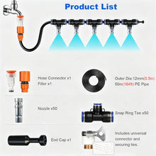 Construction Site Hose Mister Setup, Misting Line System for Cooling
