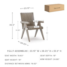 Signature Design by Ashley Haven Retreat Outdoor Arm Chair (Set of 2), All-Weather Resin Wicker, Rust-Resistant Aluminum Frame & Quick-Dry Foam Cushion, Casual Patio Dining Seating, Beige/Brown
