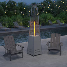 Merrick Lane Outdoor Patio Heater - Silver Pyramid Heater - 7.5 Feet Tall Portable Outdoor Heater