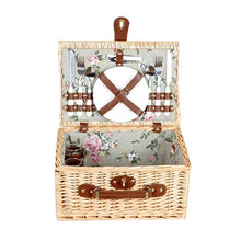 Storage Basket,Picnic Wicker with Lid and Handle Willow for 2 People 40X28x20cm