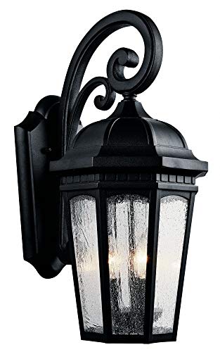Kichler Courtyard Outdoor Wall Light, Textured Black
