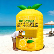 Inflatable Lemonade Stand with Blower - Yellow Oxford Cloth Inflatable Lemon Booth, 10ft L×10ft W×15ft H, Lemon Stand for Parties, Shopping Malls, Store Decor & Commercial Events