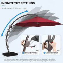 144'' Cantilever Umbrella with Crank Lift , Counter Weights Included