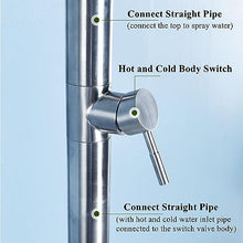 Outdoor Shower kit Portable Outdoor Shower, Stainless Steel Rain Shower Outdoor Shower Column for Poolside Backyard Beach Pool Spa,Waterproof, UV Proof & Frost-Resistant(Small Nozzle)