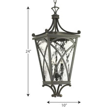 Progress Lighting Cadence Collection 3-Light Clear Water Seeded Glass Luxe Outdoor Hanging Lantern Light Oil Rubbed Bronze