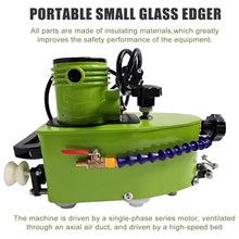 BhRWVJD 800W Electric Small Glass Edging Machine,Portable Small Glass Edger,DIY Diamond Glass Art Corner Grinding Edging Machine,Glass Polisher W/8 Diamond Wheels & 2 Polisher Wheels