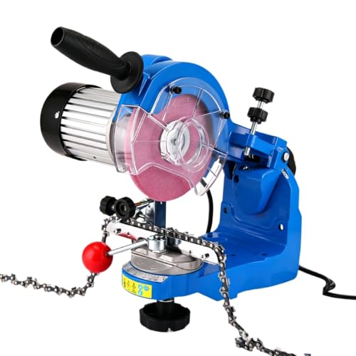 Opazua Electric Chainsaw Sharpener, 230w Chain Saw Grinder, 3000 RPM Speed, 145mm Abrasive Grinding Wheel, Adjustable Sharpening Angle, Chain Blade Grinding Tool for All Saw Chains