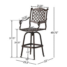 Christopher Knight Home Avon Outdoor Cast Aluminum Bar Stools, 2-Pcs Set, Shiny Copper