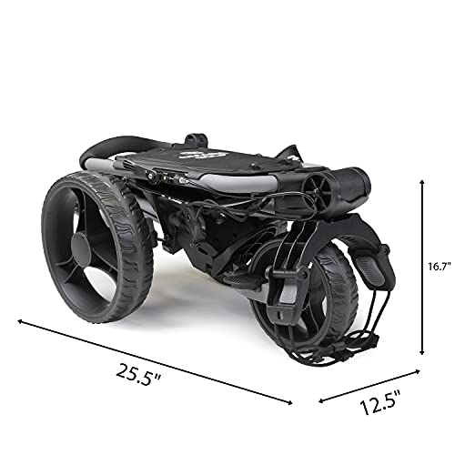 OMADA GOLF Trilite Golf Push Cart | Lightweight Folding Stand | Grey/Black