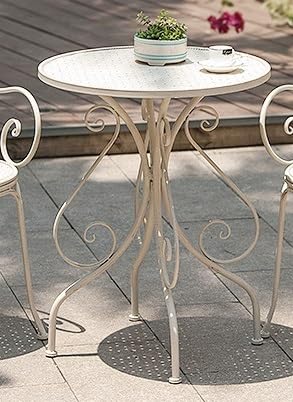 GLigeT Balcony Table and Chair Set Furniture Set Iron Outdoor Garden Balcony Leisure Coffee Shop Milk Tea Shop Chair Patio Table Furniture Bistro Table Set (Color : White)