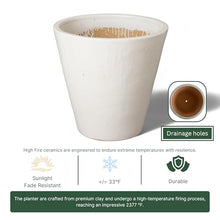 Emissary 26in White Stoneware Round Planter