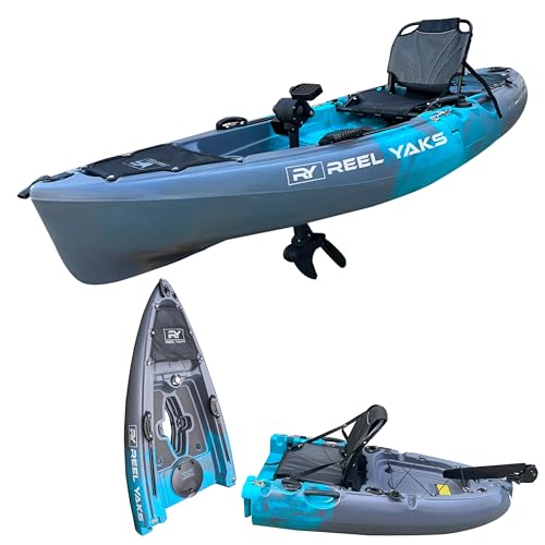 Reel Yaks 9.5ft Raptor Modular Fishing Kayak Cyan Gray