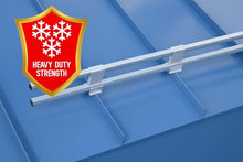 Double Bar Snow Retention System for Standing Seam Metal Roofs – Heavy-Duty, No-Penetration Design | Made in USA by SnoBlox-SnoJax (Galvanized Steel)