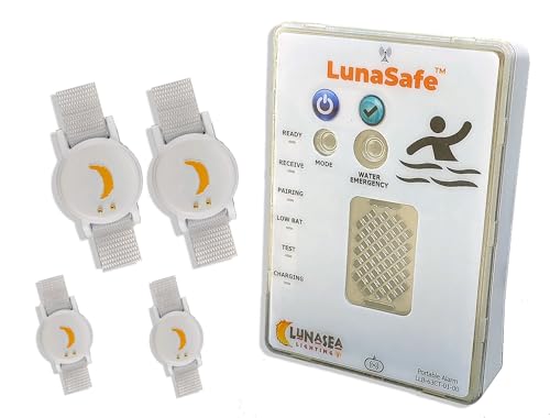 LunaSafe Child/Pet Immersion Pool Alarm/Water Alarm Kit with 4 Transmitters