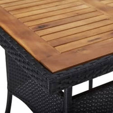 DYRJDJWIDHW Outdoor Furniture Sets Clearance,muebles,Outdoor Seating Furniture,5 Piece Patio Dining Set Black Poly Rattan and Acacia WoodSuitable for Patio, Garden, Gazebo Low