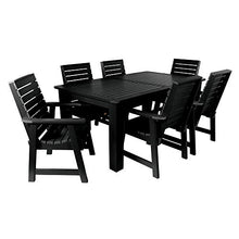 Highwood Weatherly 7pc Rectangular Dining Set 72" x 42" Black