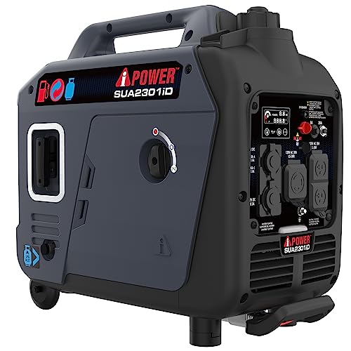 A-iPower 2300W Dual Fuel Inverter Generator, RV Ready, Parallel Ready