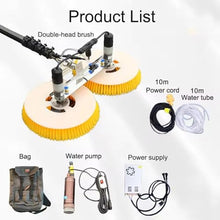 guoyjmm Solar Cleaning Brush, Electric Solar Photovoltaic Panel Cleaning, 70cm Rotating Double Brush Head, Water Powered Pole Kit, Solar Panel Cleaning Telescopic Rod, Outdoor Washing Device Tool,8M