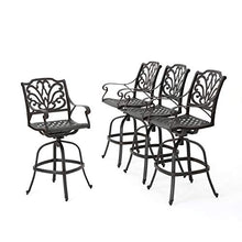 Christopher Knight Home Alfresco Outdoor Cast Aluminum Barstool Set, 4-Pcs Bronze