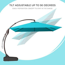 OROTLECT 10'x10' Sunbrella Offset Umbrella With Base Outdoor Square Aluminum Cantilever Umbrella Shade With Easy Tilt Adjustment