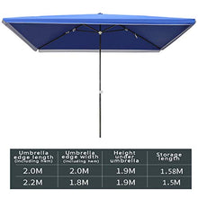 Summer Large Parasol Double Layer Umbrella Cloth, Outdoor Rectangular Folding Parasol Canopy Shade for Beach, Garden, Patio, Market, 200 x 200 cm, 220 x 180 cm (Red 2.2 m x 1.8 m) (Blue 2.2 m x 1.8 m)