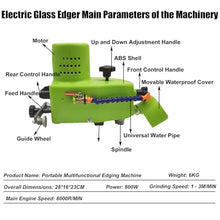 forplubossmmp Straight Round Bevel Edger, 800w/8000rpm Motor for Glass, Plexiglass, 14-Lb Portable Glass Edger with Diamond Wheel, Achieve 1-3 M/Min Precision Straight, Round, Bevel Edges