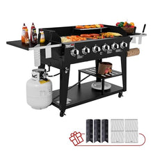 Royal Gourmet GD601B 6-Burner Gas Grill and Griddle Combo, 2-in-1