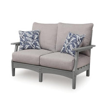 Covi Outdoor Loveseat w 2 Pillows, Foam Fill Nuvella Cushions, Gray 54 Inch