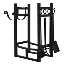 JDXQBLD Firewood Rack Firewood Racks Logs Storage Stand with Kindling Rack, Heavy Duty Storage Stacker with Tools, Log Holder for Fireplace Patio Deck Living Room Wood Stove,