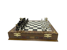 Antochia Crafts 16.5" Large Wooden Chess Set with Mosaic Details and Hand-Painted Pieces Black - Personalizable
