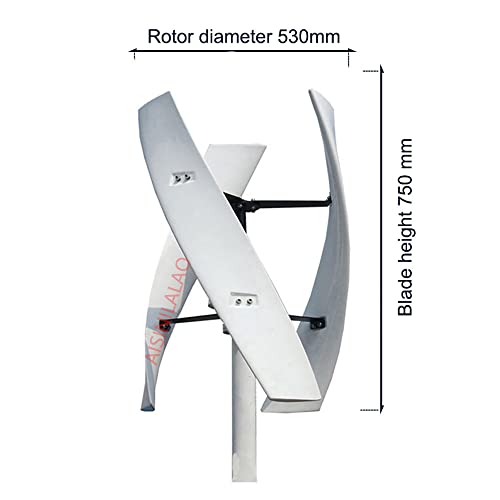 AISINILALAO Noiseless 3 Blades Wind Turbine Kit,1000W 12V 24V 48V W/Controller Solar Wind Power Turbine Generator Windmill Wind Generator for Boats, Gazebos, Chalets,48v