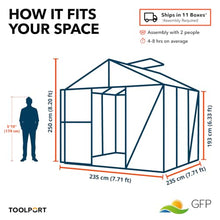 GFP Diamas 21 7.7x7.7 ft Walk in Greenhouse Aluminum