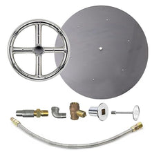 Spotix AFG Match Lit Fire Pit Burner Kit (SS-FR-6KIT-PAN-LP-MSCB), Round, 6-Inch Burner, 12-Inch Flat Pan, Propane, Polished Chrome, with Flange, Key, Valve, Flex Line and Fittings